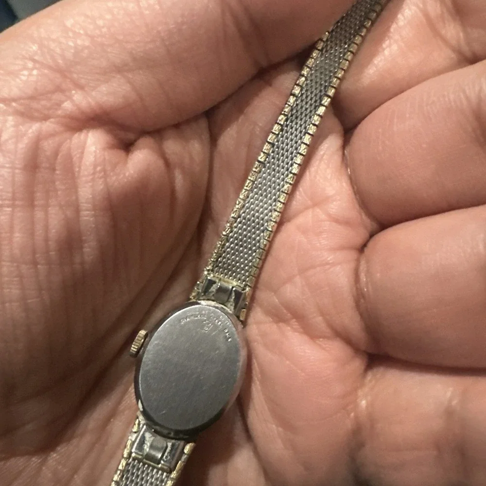 Works VTG WITTNAUER Ladies Watch Wind Up Diamond Galaxy Dial -GF Band- Rare 17mm